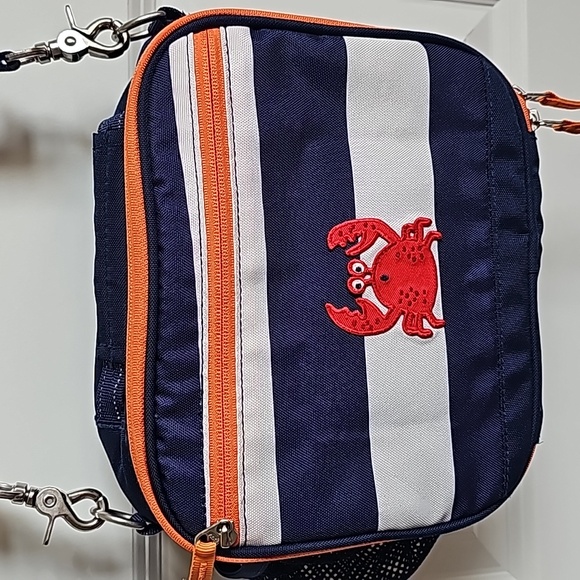 Pottery Barn Kids Crab And Stripe Lunchbox With Removable Strap - Picture 2 of 7